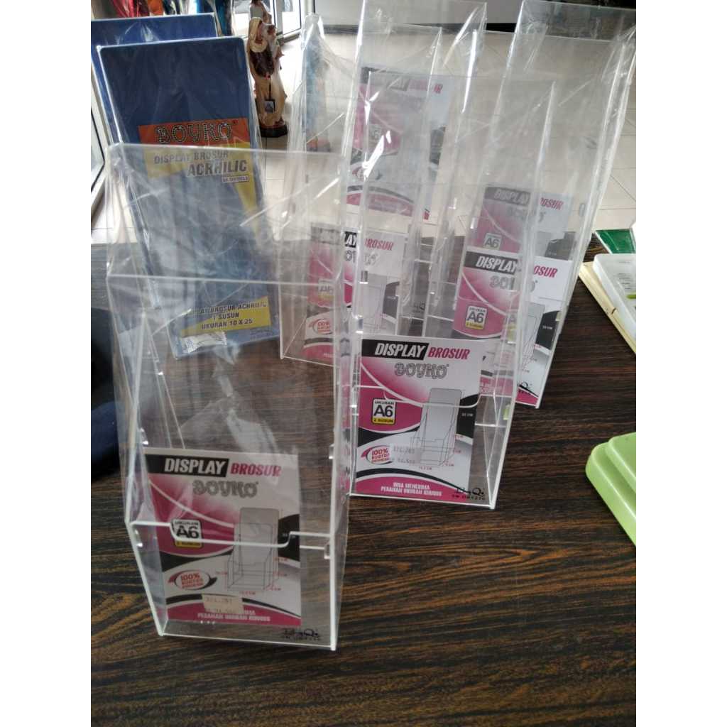 

ACRILIC DISPLAY BROSUR A6 2 SUSUN / DISPLAY BROSUR 2 SUSUN A6