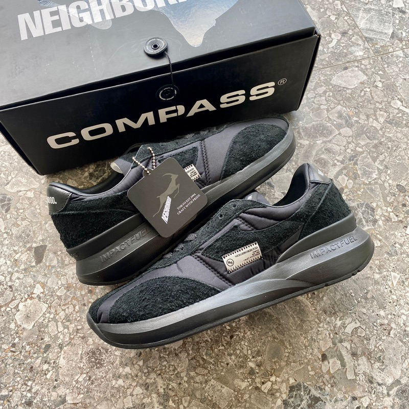 Sepatu Compass Velocity x Neighborhood Black (Limited 150 Pairs)