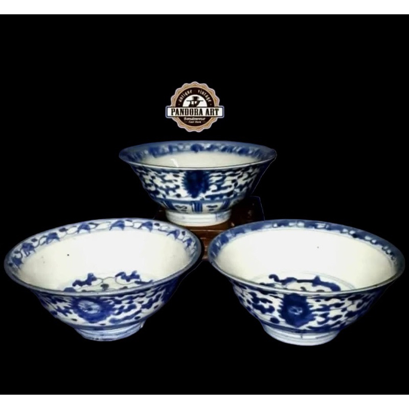 Mangkok blue & white china dinasti Qing