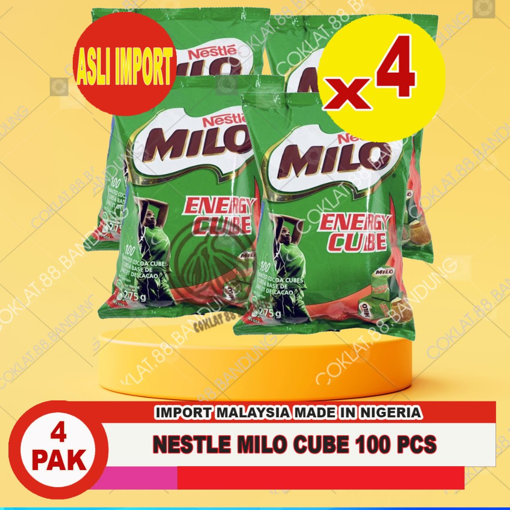 

MILO CUBE 100 PCS 4 BUNGKUS, MILO CUBES 100 PCS MALAYSIA ORIGINAL, MILO 100 PCS IMPORT