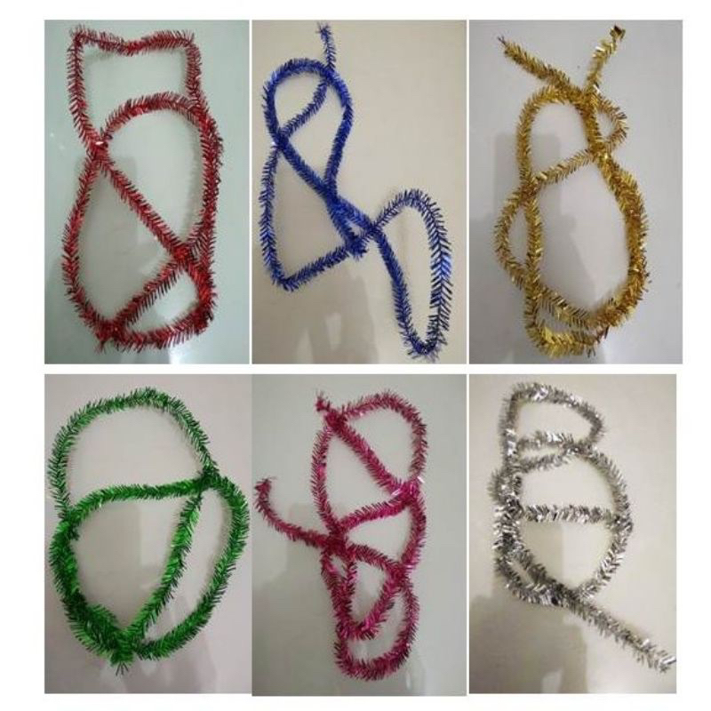 slinger tinsel rumbai kecil hiasan pohon natal