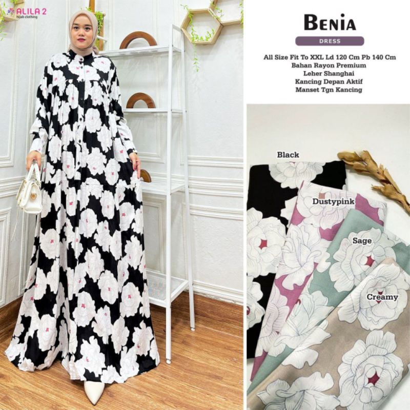 BENIA DRESS MAXI JUMBO LD 120 RAYON PREMIUM MOTIF BY ALILA 2