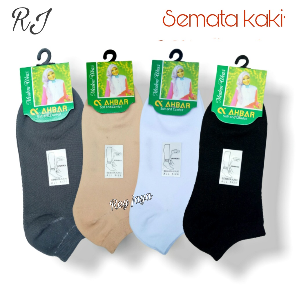 3 PASANG Kaos Kaki Wanita Cewk Dewasa Pendek Semata Kaki Warna Hitam Putih Crem Polos Tebal