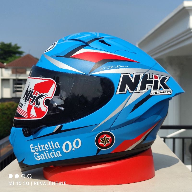 NHK GP R Tech Street Estrella Galacia Blue  Helm Full Face GPR