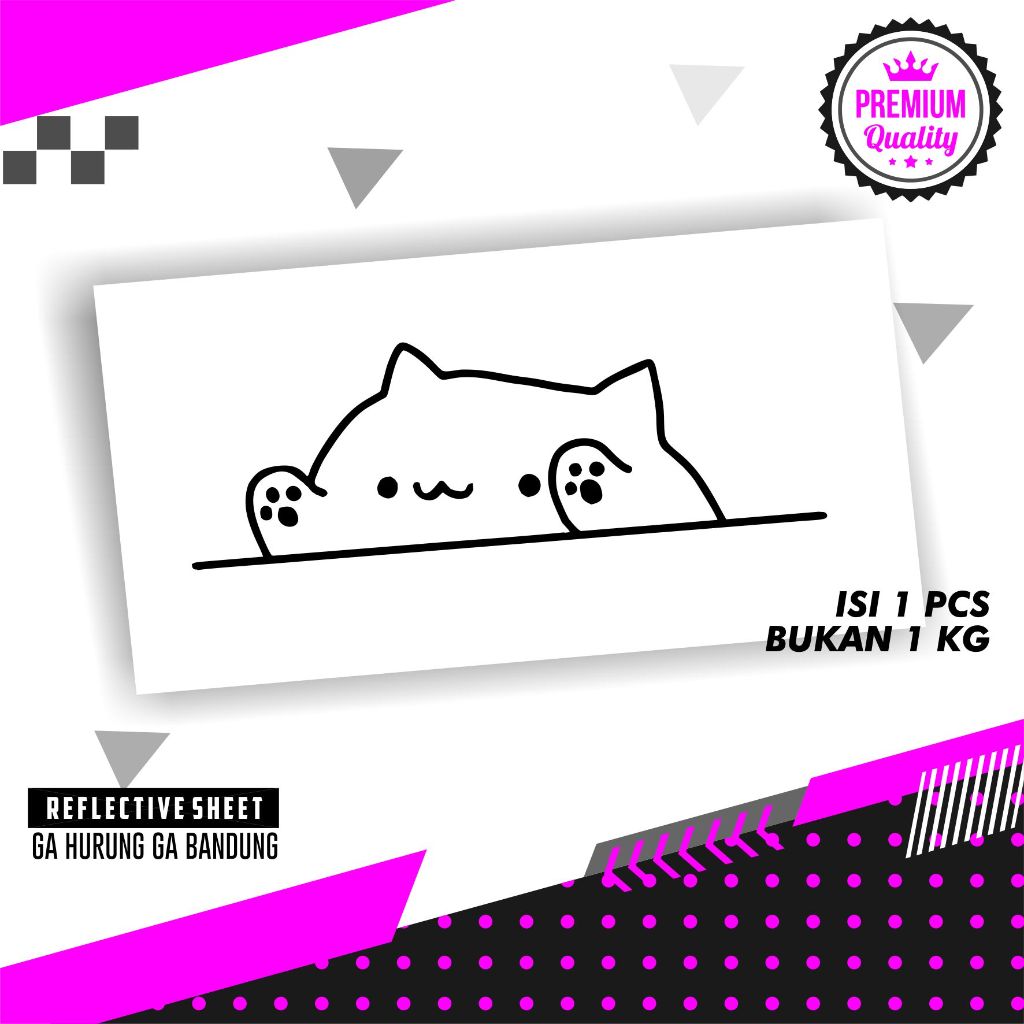 Stiker Motor Lucu BONGO CAT Cutting Gambar Kucing Angkat Tangan Bumber Mobil 3D Decals Emblem Murah