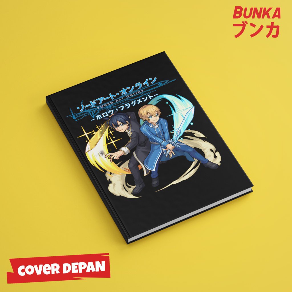 

Note Book Aesthetic Anime Sword Art Online SAO Kirito and Eugeo Design Hardcover A5 Buku Tulis Catatan Notes Agenda Planner Jurnal vintage buku catatan story book kado anniversary valentine cowok cewek murah
