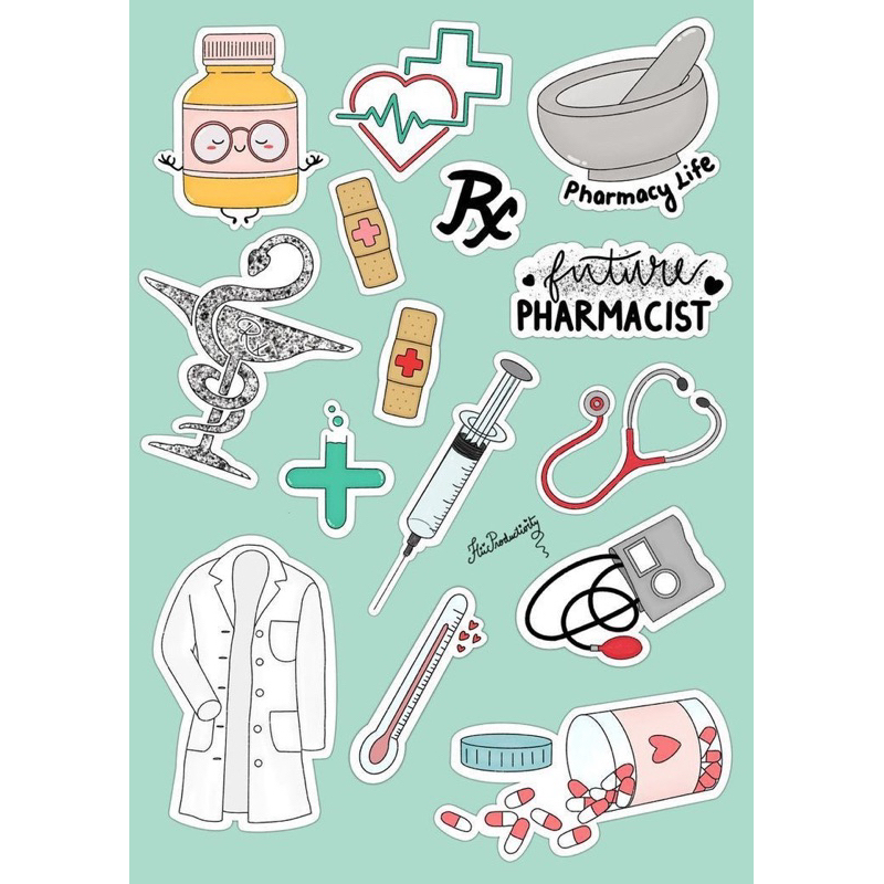 

Sticker kesehatan Aesthetic Stiker Waterproof
