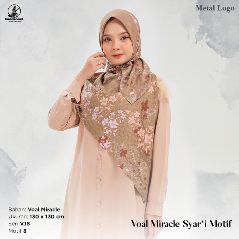 Jilbab Motif Syari Umama - Kerudung Segi Empat Laser Cut