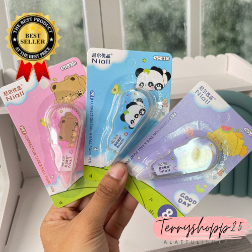 

Correction Tape Nial Satuan Gambar Hewan Lucu Tipex Nial Cute Animal Good Day CT1001 Bisa COD