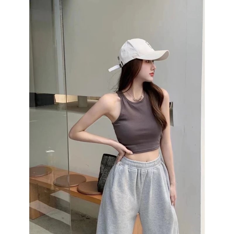 Annora Knit Crop Tank Top with cup pakai cup / crop top / tank top rajut / tank top zara tank top hn