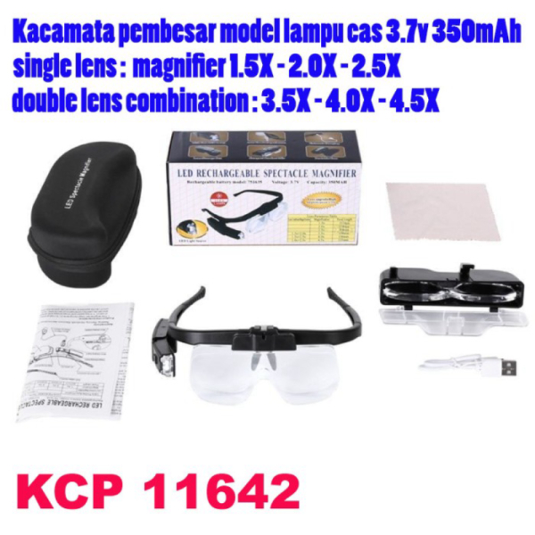 

KCP 11642 Kacamata Pembesar USB LED Rechargeable Spectacle Magnifier