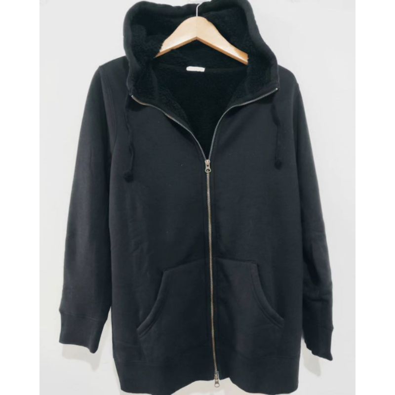 SECOND Jaket Musim Dingin Winter Pria Wanita Tebal Hoodie Lapis Bulu Sherpa Halus Anti Dingin Hangat