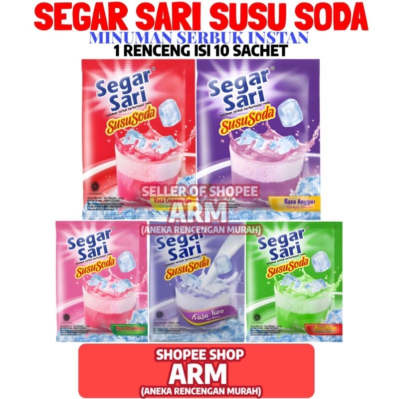 

Minuman Serbuk Segar Sari Susu Soda 1 Renceng Isi 10 Sachet