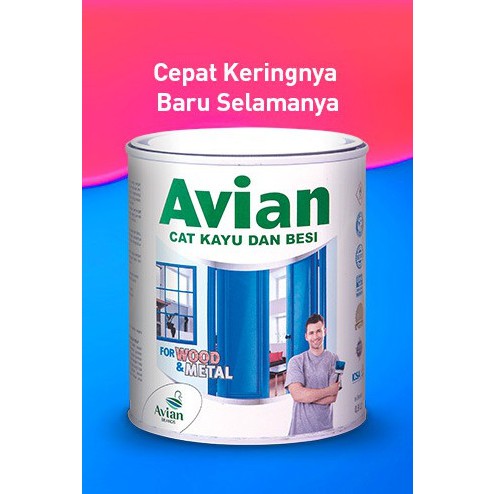 cat avian kayu dan besi putih glos