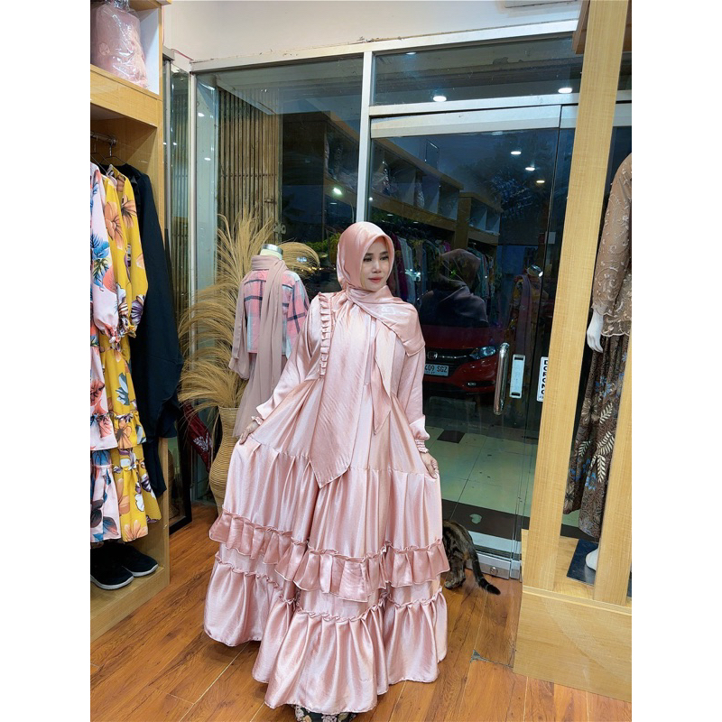 gamis rendah gradesa Rose gold