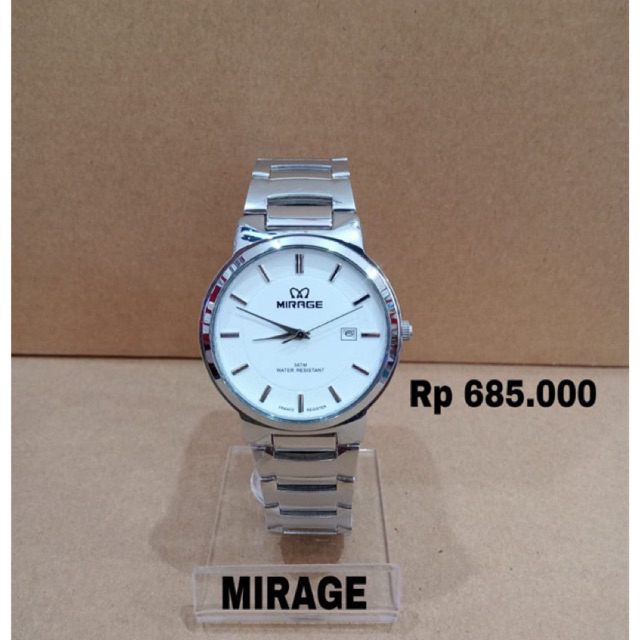 Jam tangan pria MIRAGE warna white silver