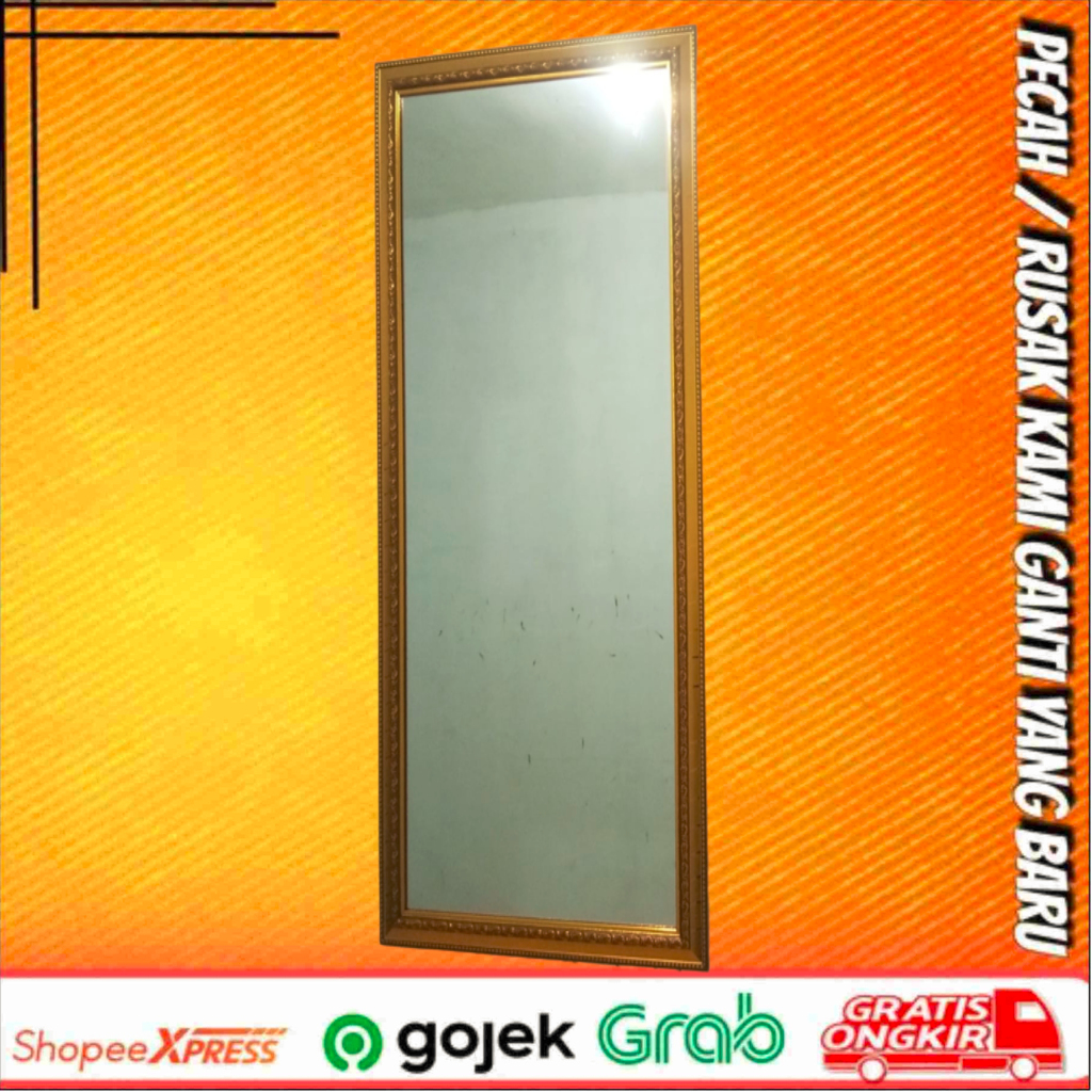 Kaca Cermin Dinding / Cermin Gantung Ukuran 50 x 100 Cm Full Bingkai