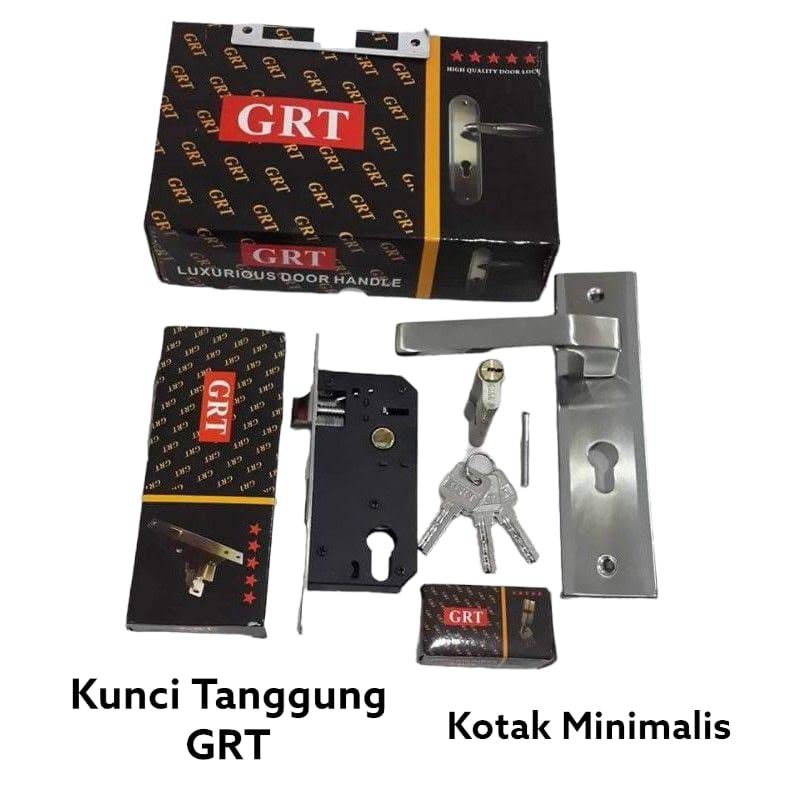 Kunci Pintu GRT / Handle Pintu Rumah Full Set Ukuran Tanggung / GRT kunci pintu 999/ GRT Kunci pintu