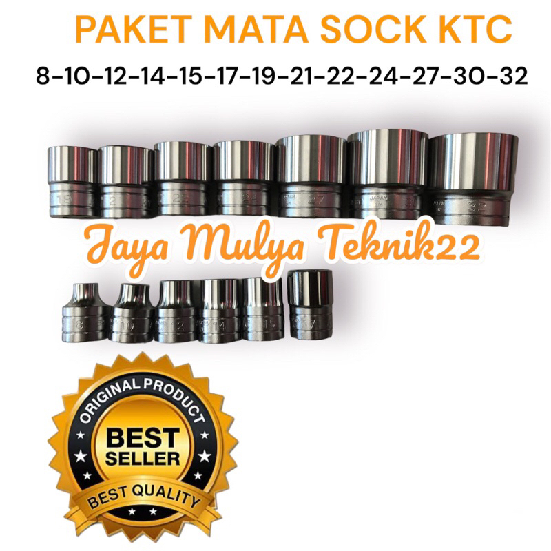 KTC Paket kunci sock 13 pcs / mata sock KTC Japan original / Alat bengkel berkualitas