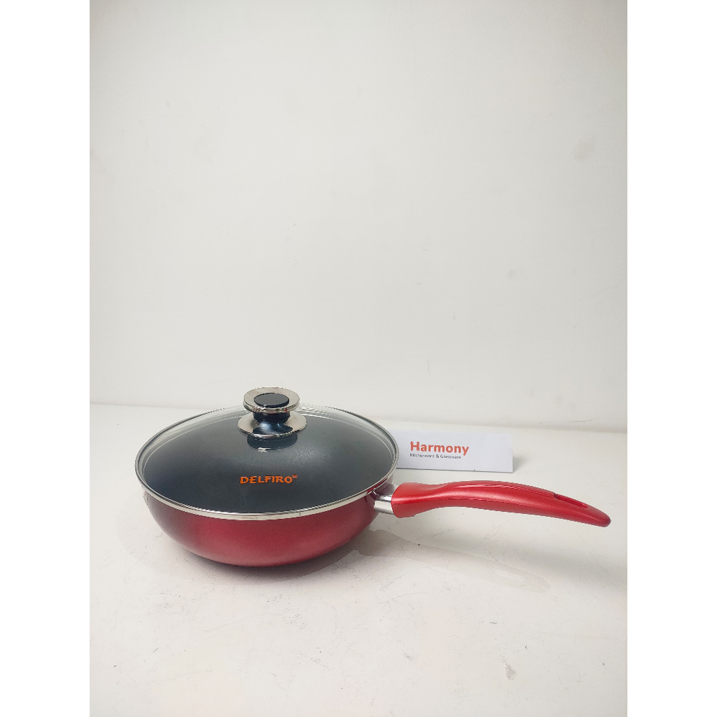 Delfiro Wok Pan 24cm Panci Anti Lengket Aluminium Tebal