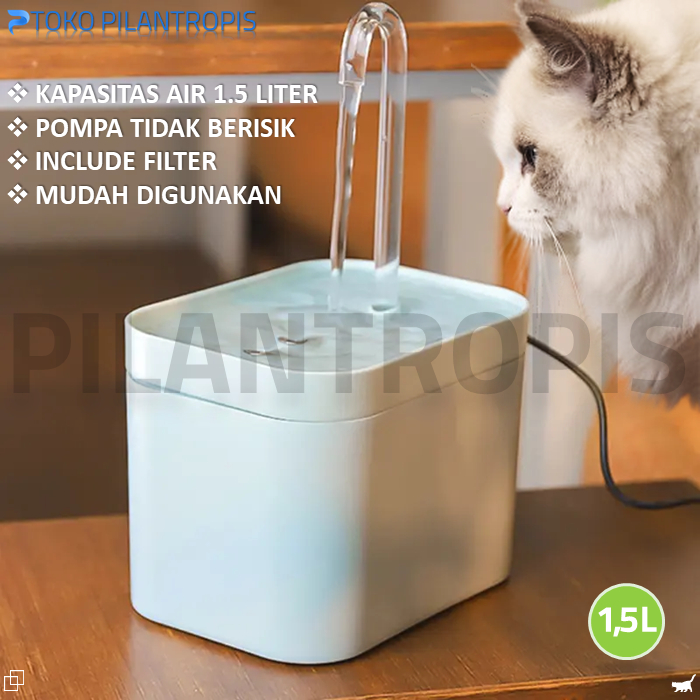 WATER FOUNTAIN KUCING TEMPAT MINUM KUCING AIR MANCUR OTOMATIS PET FOUNTAIN DISPENSER MINUM KUCING
