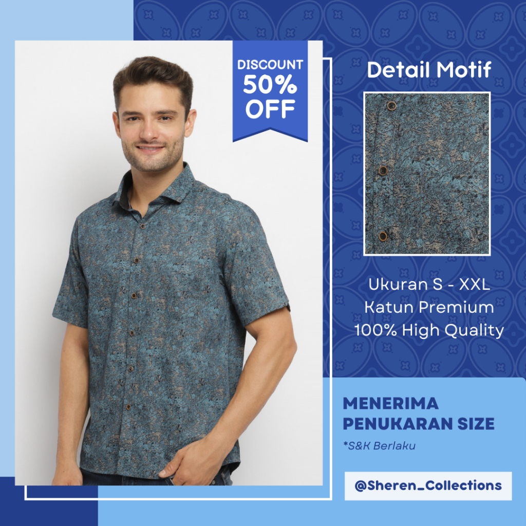 Carlos Moreno Kemeja Casual Pria Lengan Pendek - Delmar