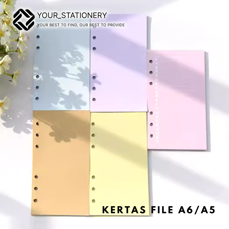 

[Your-Stationery] Ring Notebook Refill/Kertas File Loose leaf Isi Ulang A6 atau A5/ Ring 6 holes/ 40 lembar
