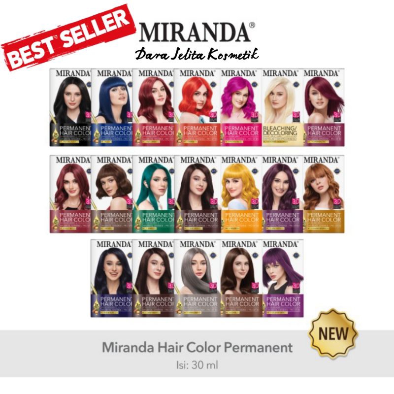 Miranda Permanen Hair Color 30ML | Pewarna Semir Cat Rambut War