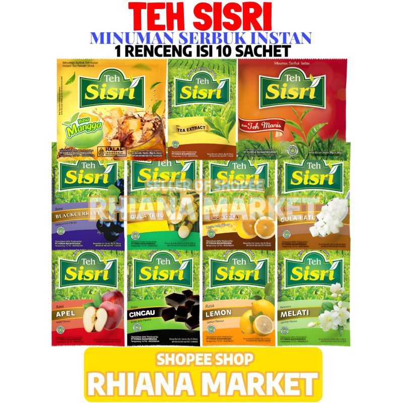 

Minuman Serbuk Instan Teh Sisri 1 Renceng Isi 10 Sachet