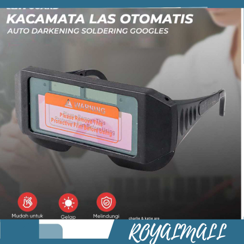 Kacamata Las Otomatis Auto Darkening Soldering Goggles / Kacamata Las Laser Hitam Gelap Terang Listr