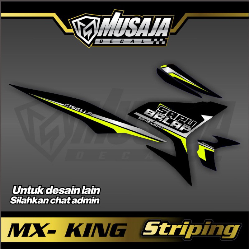 Striping mx king transparan uv hijau stabilo non full body