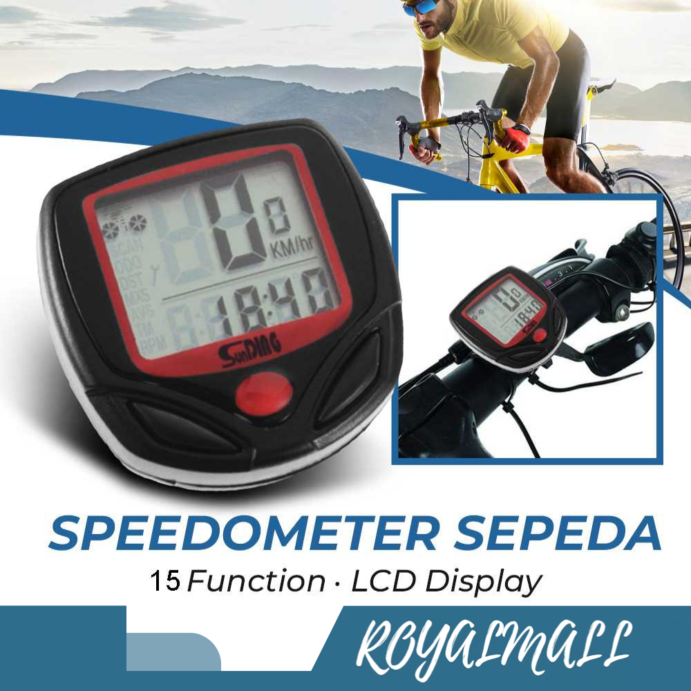 Speedometer Sepeda 15 Function LCD Display Bicycle / Alat Ukur Panel Pengukur Indikator Monitor Kece