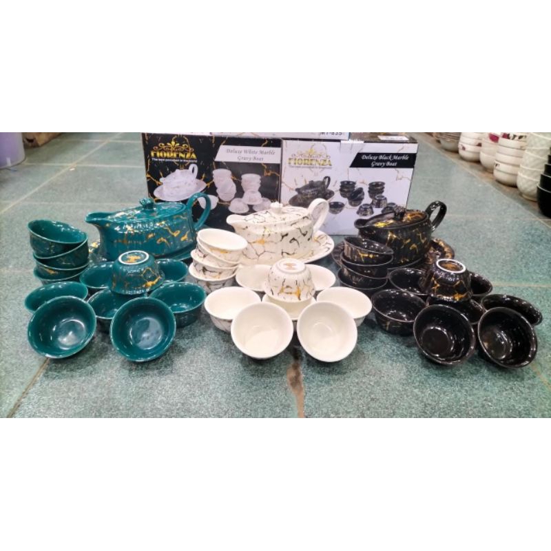 Set perahu cuka + mangkok cuka marble/shaby AK/MP/MT/MH 835 & AK 838 Fiorenza