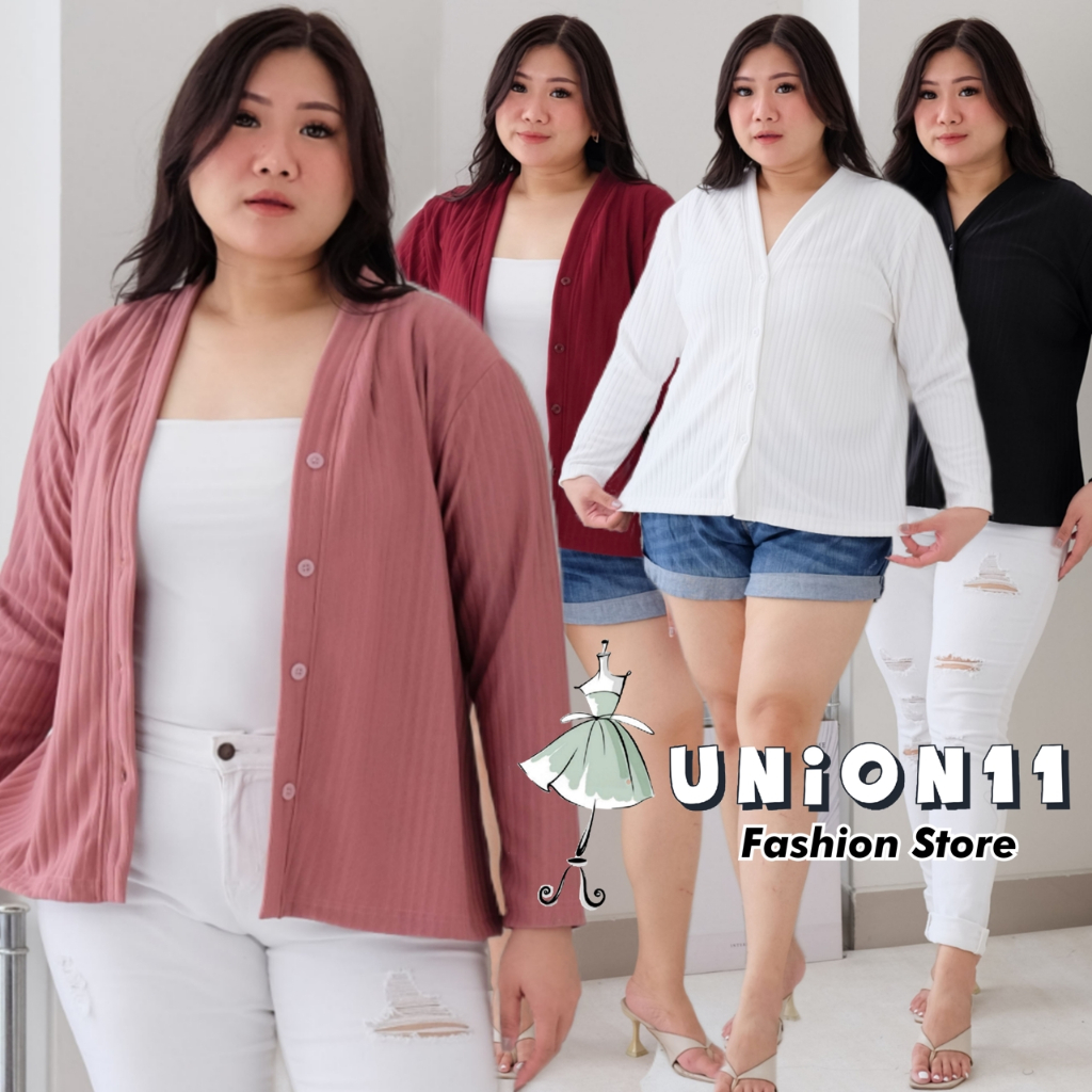 UNION11 - CARDIGAN WANITA / ATASAN JUMBO WANITA / OUTER JUMBO XXXL WANITA / CARDI BIG SIZE WANITA FE