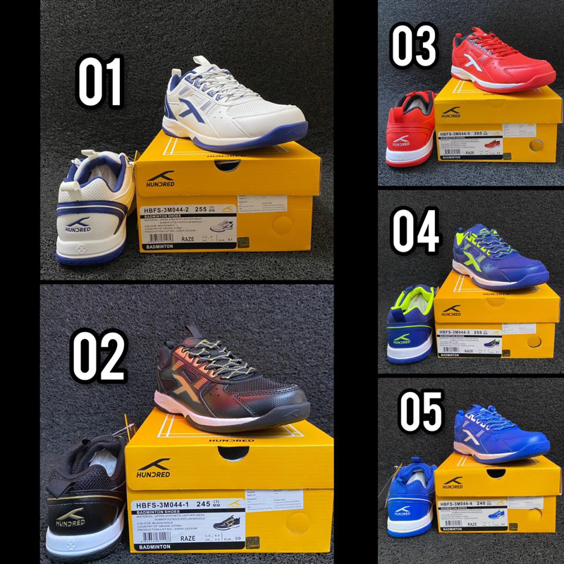 Sepatu BATMINTON HUNDRED RAZE ORIGINAL FREE KAOS KAKI