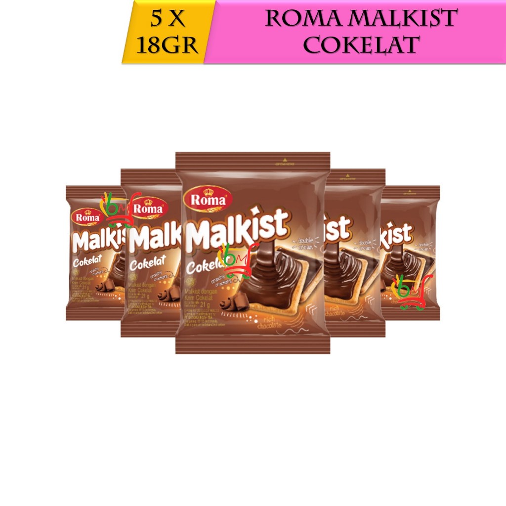 

5PCS Roma Malkist Chocolate Crackers Salut Cokelat Belgia