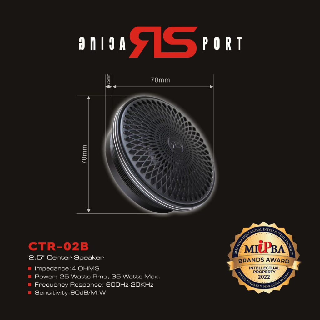 BOA - (BLACK) Speaker Center CTR-02B 2.5" Inch | Speaker High Quality Premium | Speaker Mobil | Spea