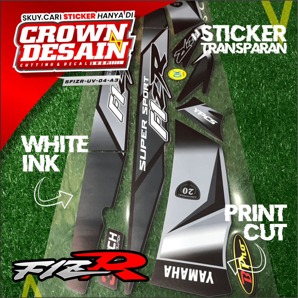 Stiker Striping fizr f1zr fiz r Variasi Merah Model Malaysia - Stiker striping FIZR Transparan Varia
