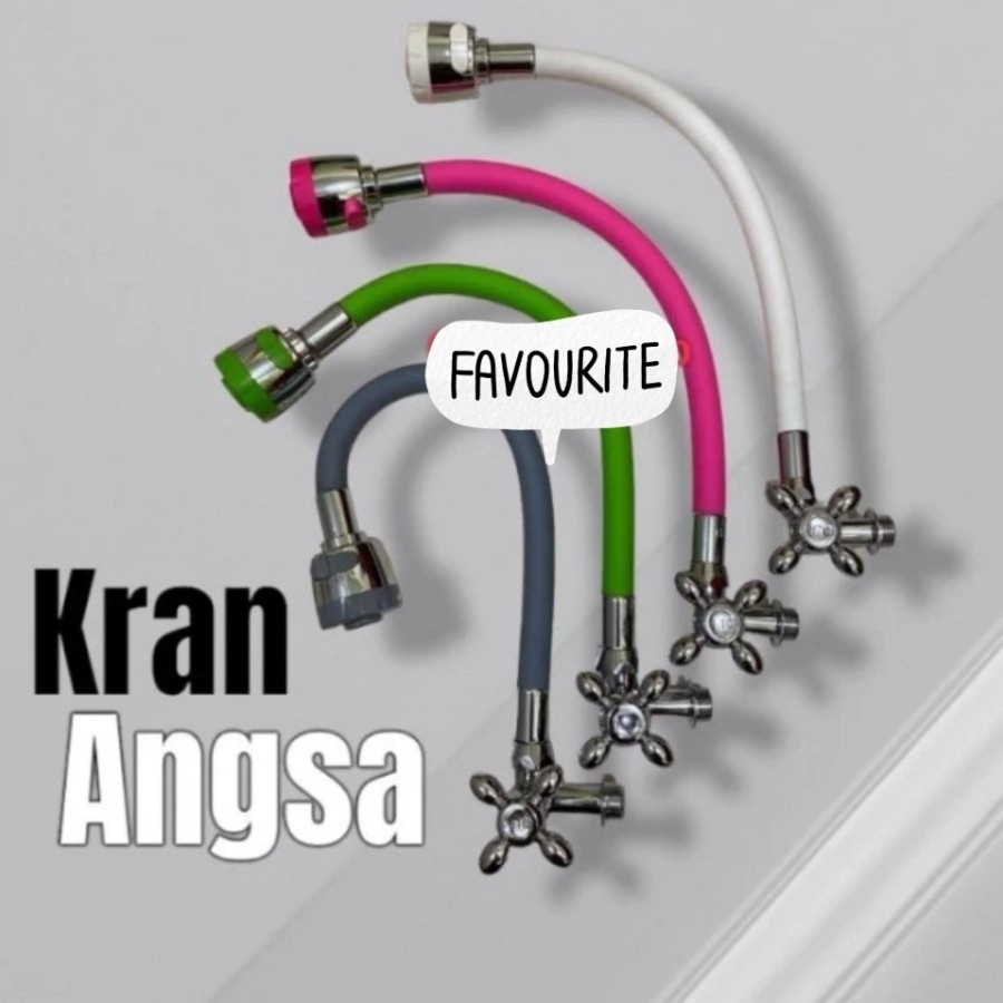 Kran Angsa Flexible Warna Kran cuci piring Tembok/dinding uk.1/2 inch - Hijau