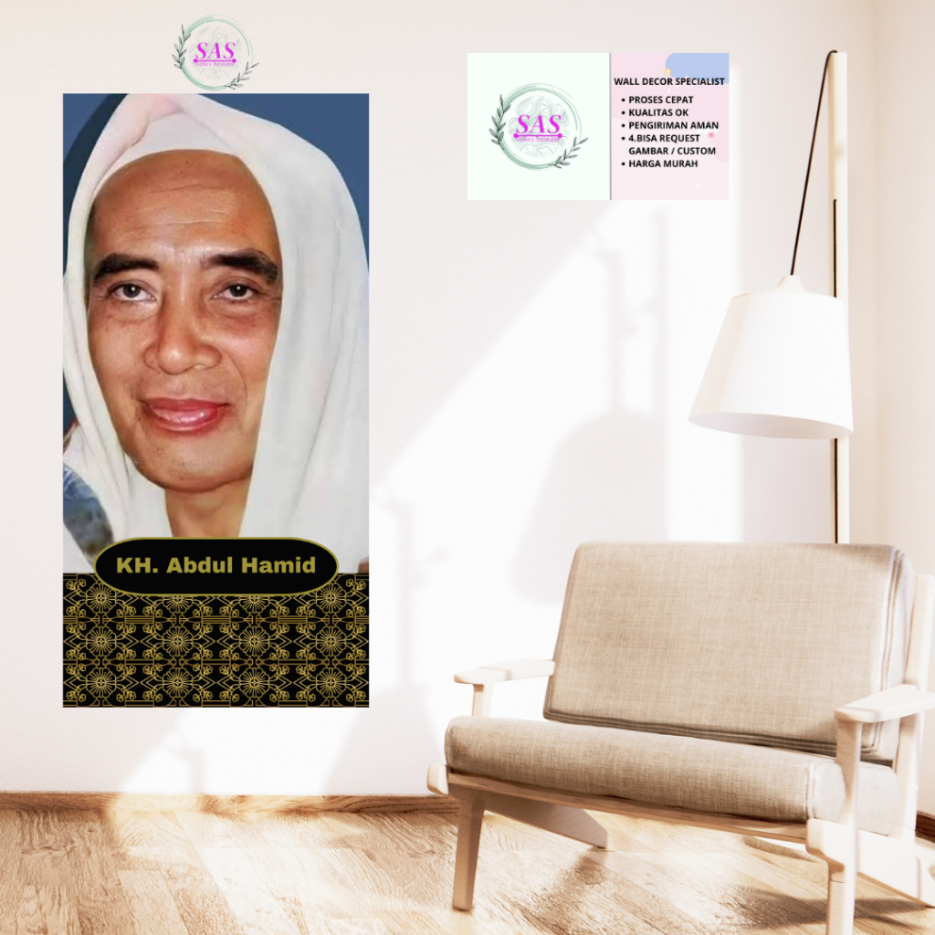 COD Pajangan KH. ABDUL HAMID dan Para Ulama Para Kyai Para Syech Papan Kayu Wall Decor ukuran 15cm x