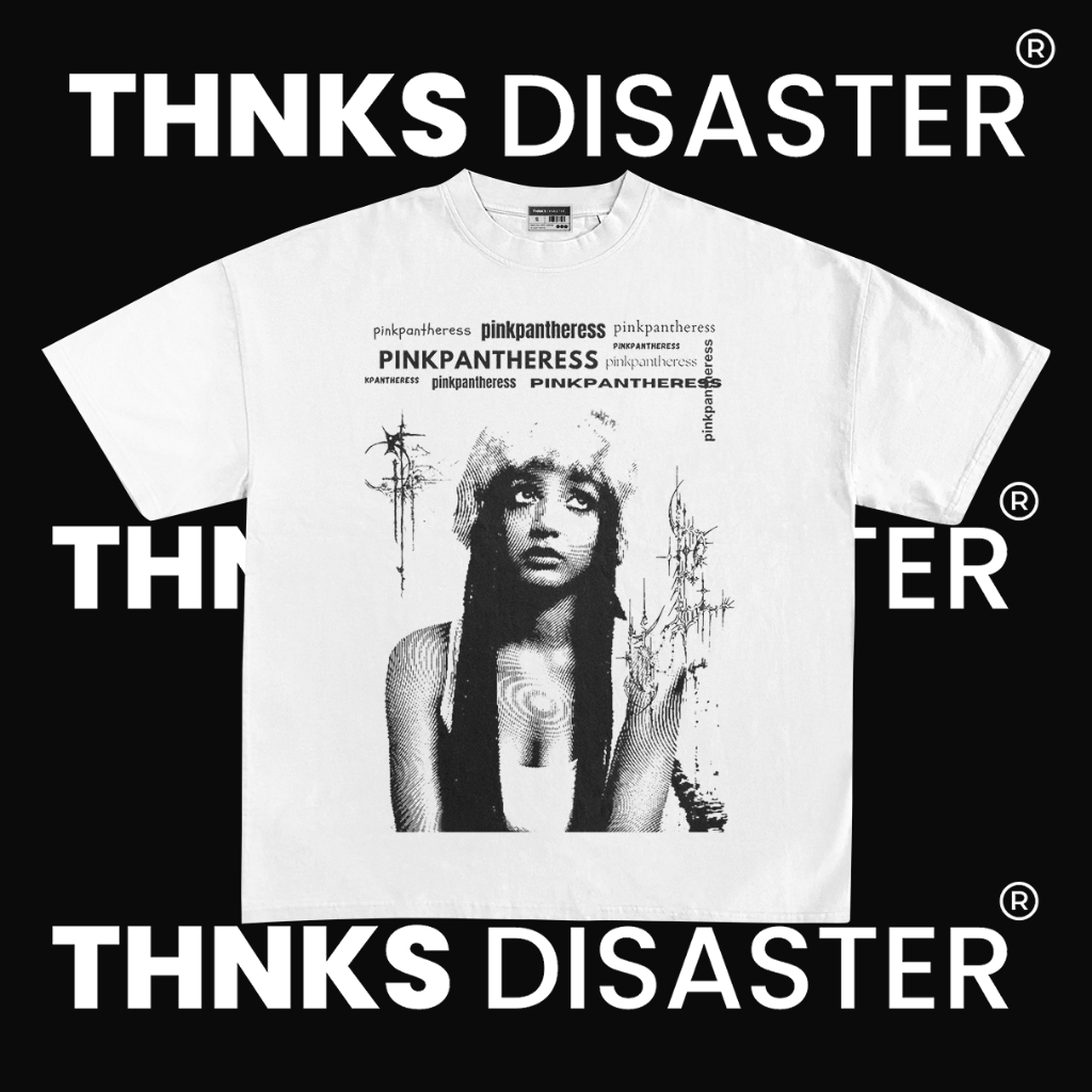 THNKSDISASTER | KAOS PINK PANTHERESS WHITE | COMBED 24S | UNISEX | GRUNGE | BAND | KPOP | METAL | HA