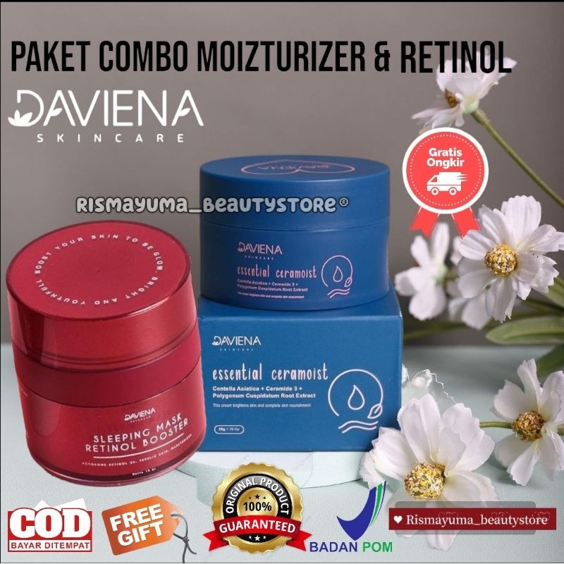 PROMO❗PAKET BUNDLING RETINOL BOOSTER & MOIZTURIZER DAVIENA ORI Bpom