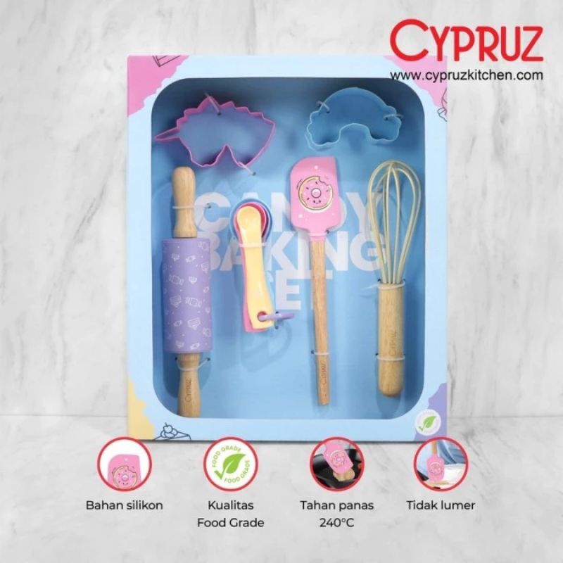 Cypruz Spatula Sutil Candy Baking Set Cetakan Unicorn Rainbow Rolling Pin