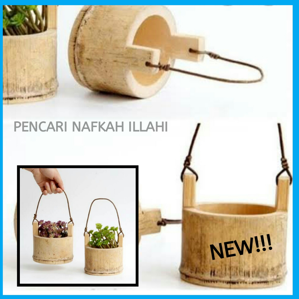 Pot Gantung dari Bambu alami