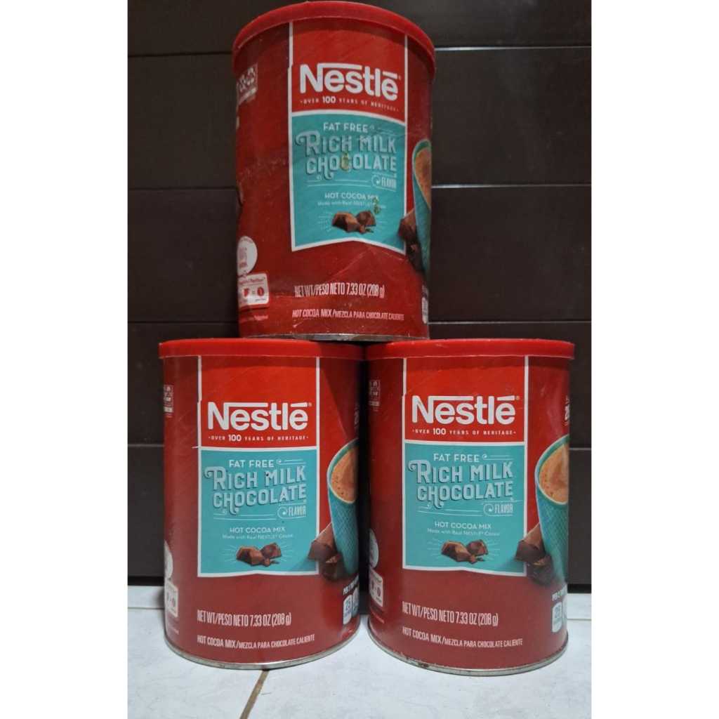 

NESTLE FAT FREE RICH MILK CHOCOLATE (rijek kemasan) FLAVOR HOT COCOA MILK 7.33 OZ 208gr