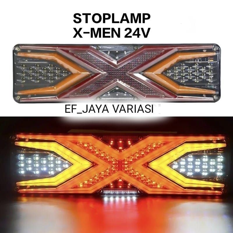 Lampu StopLamp Truk 24V X-men Lampu Stop Lamp Rem Belakang Truk Canter Giga Dyna Dutro Sepasang
