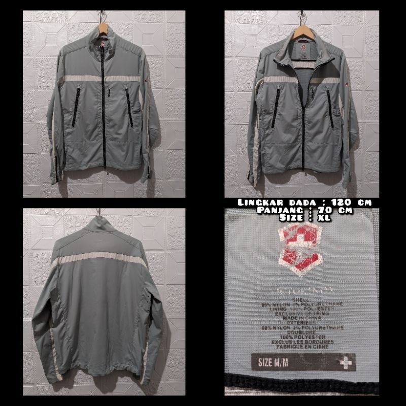 Jaket Outdoor Rare Merk Victorinox Warna Biru Telur Asin Second Original.