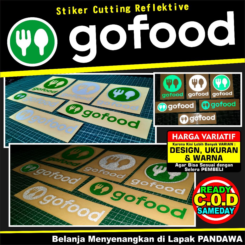 Stiker Cutting Reflektive " GO FOOD "