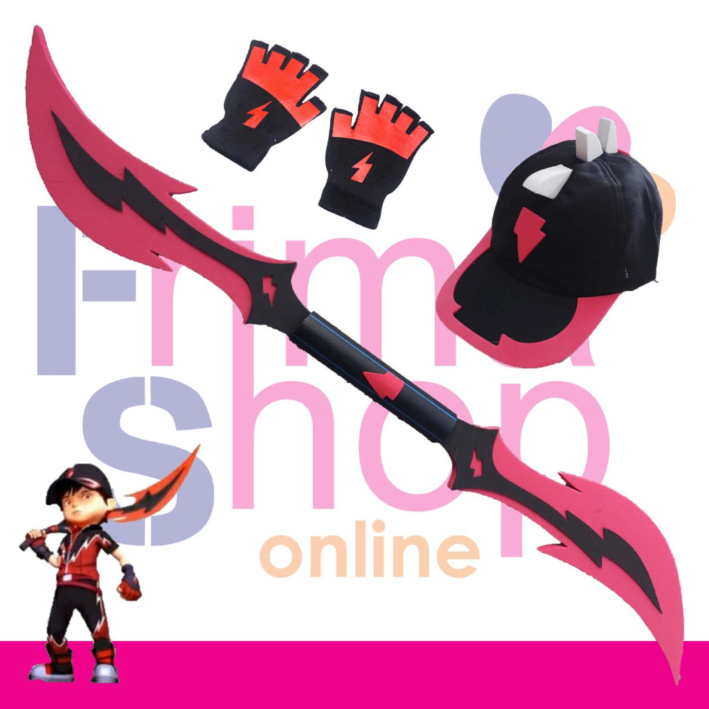 PAKET TOPI + SARUNG + MAINAN PEDANG TMBAK BOBOIBOY HALILINTAR THE MOVIE