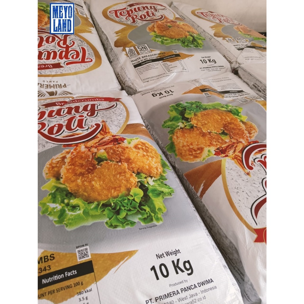 

Primera Tepung Roti 10 Kg Panir PREMIUM PUTIH White Panko Karung Breadcrumb